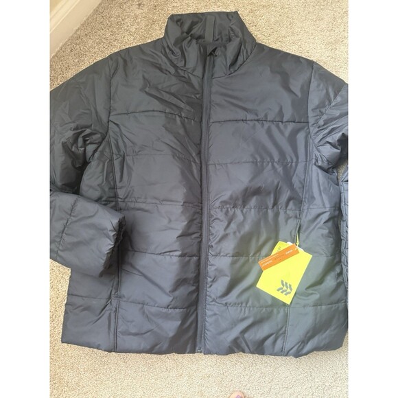 All in Motion Men Large Black Full Zip Midweight Puffer Jacket 3M Thinsulate - Picture 3 of 16